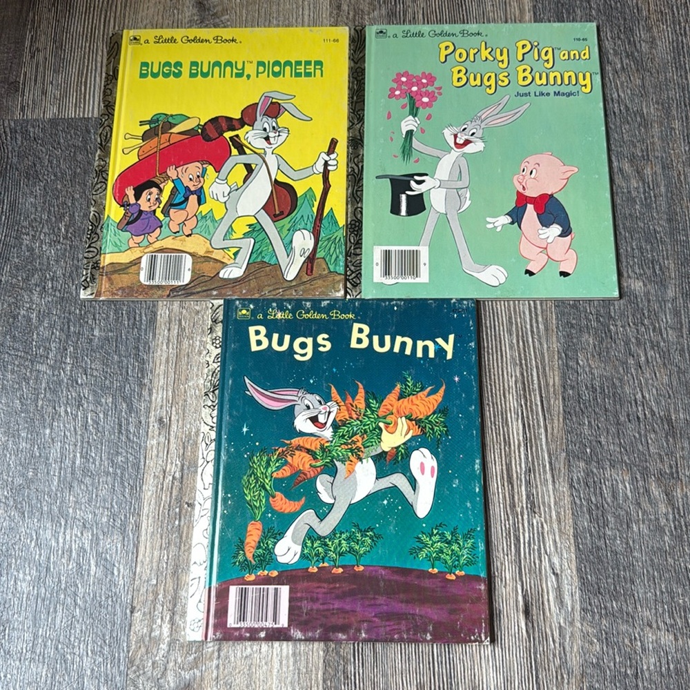 Lot Of 3 Vintage 1970s Little Golden Book Bugs Bunny & Porky Pig Children’s